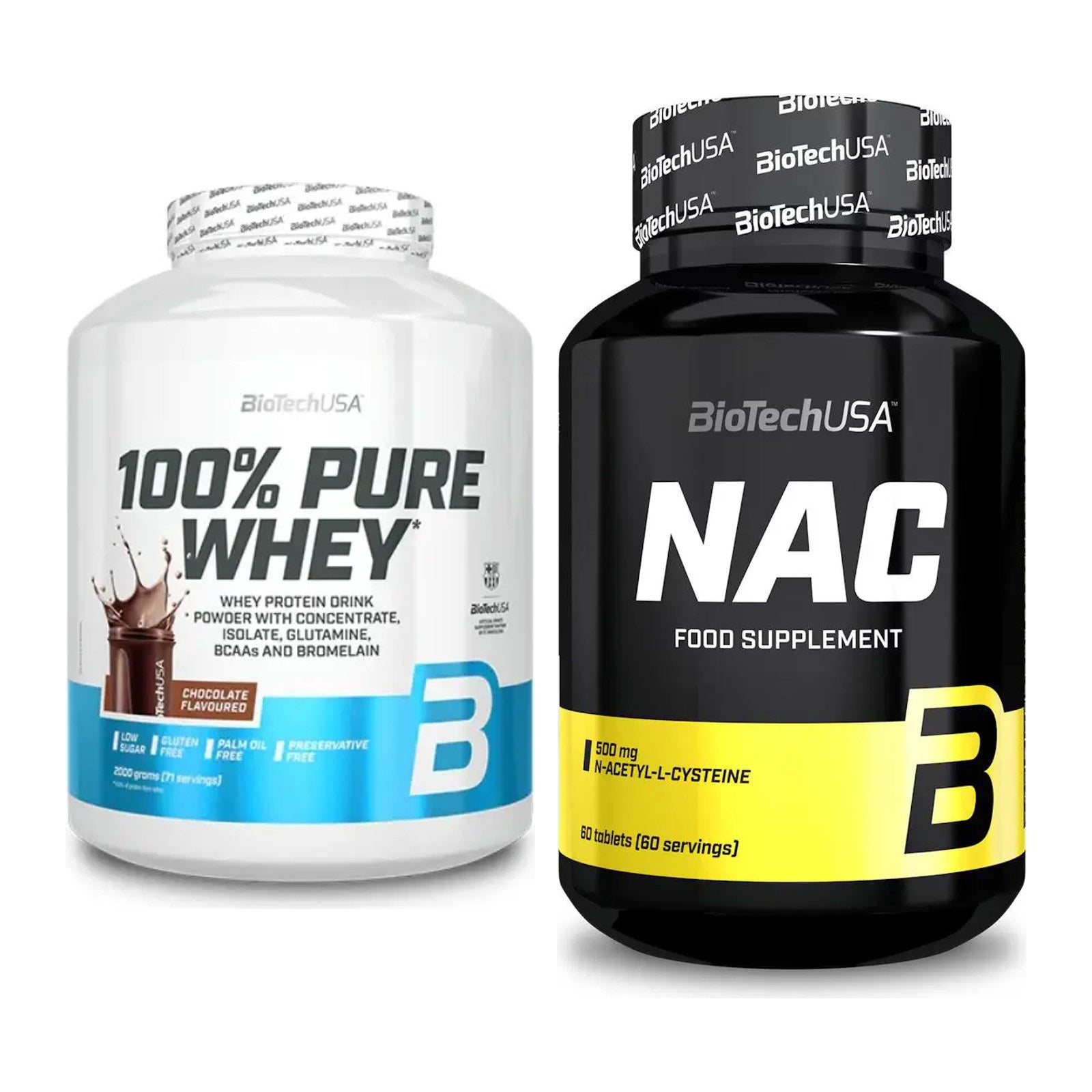 Basis-Set: BioTech 100% Pure Whey + BioTech NAC – alle enthaltenen Artikel