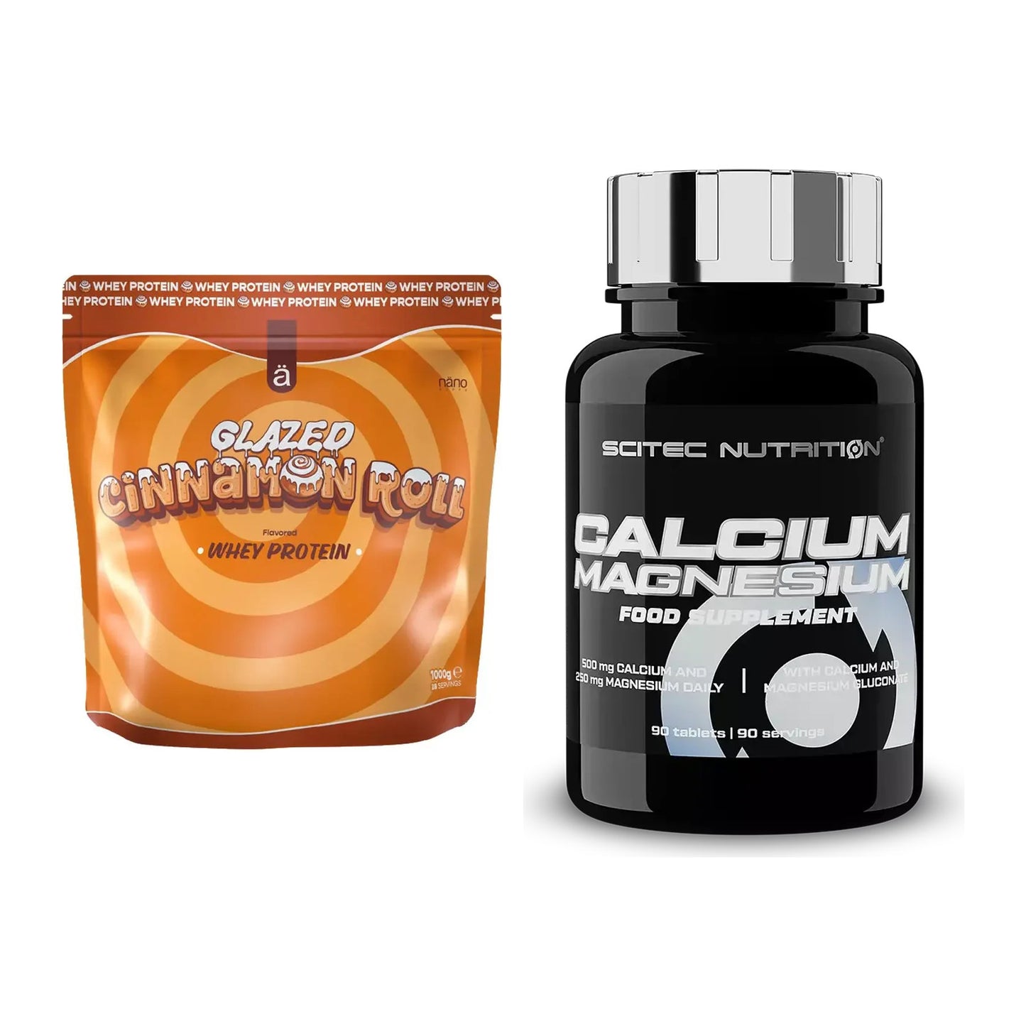 Basis-Set: Nanosupps Whey Protein + Scitec Calcium Magnesium – alle enthaltenen Artikel