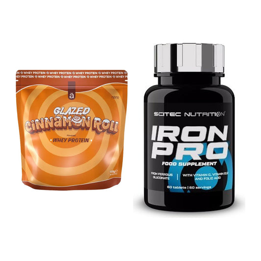 Basis-Set: Nanosupps Whey Protein + Scitec Iron Pro – alle enthaltenen Artikel