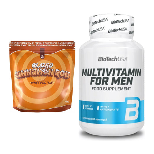 Basis-Set: Nanosupps Whey Protein + BioTech Multivitamin for Men 60 – alle enthaltenen Artikel