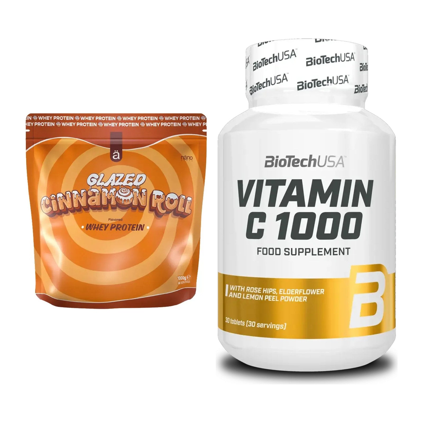 Basis-Set: Nanosupps Whey Protein + BioTech Vitamin C 1000 30 Tabl. – alle enthaltenen Artikel