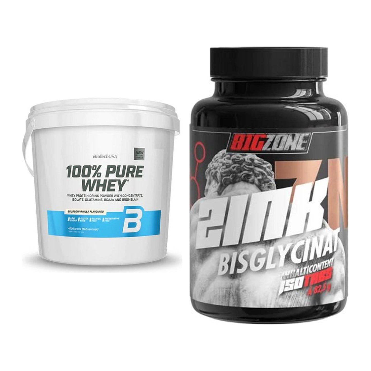 Basis-Set: BioTech 100% Pure Whey + Big Zone Zink Bisglycinat – alle enthaltenen Artikel