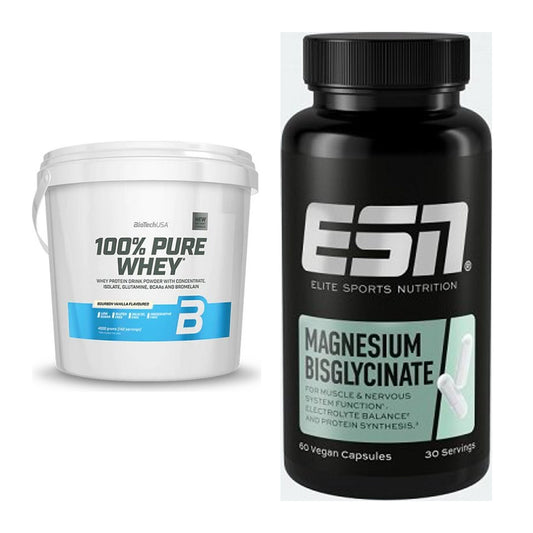Basis-Set: BioTech 100% Pure Whey + ESN Magnesium Bisglycinate – alle enthaltenen Artikel