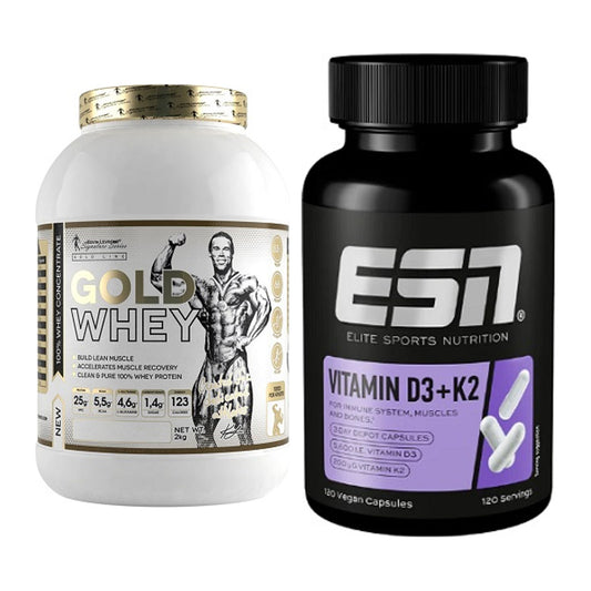 Basis-Set: Kevin Levrone Gold Whey + ESN Vitamin D3 + K2 – alle enthaltenen Artikel