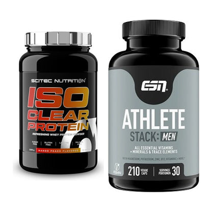 Basis-Set: Scitec IsoClear Protein + ESN Athlete Stack:MEN – alle enthaltenen Artikel