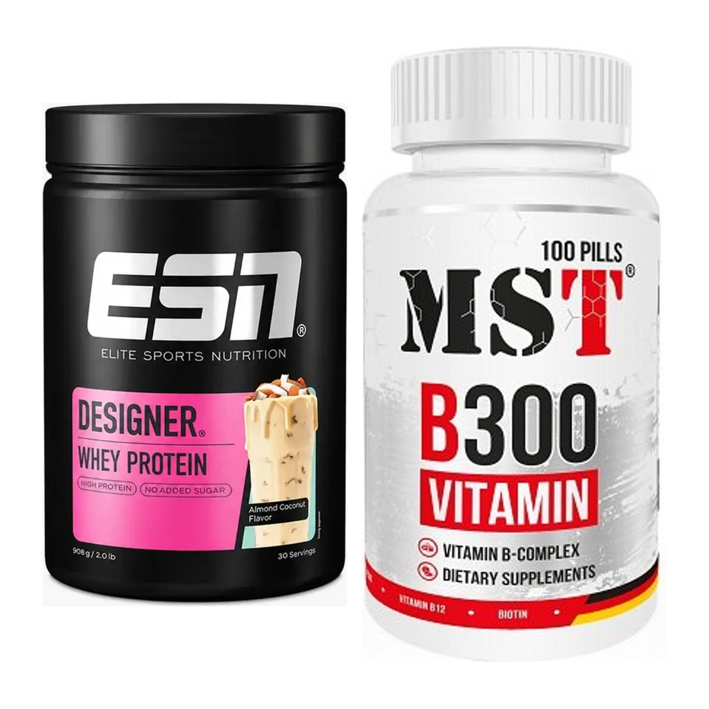 Basis-Set: ESN Designer Whey + MST B300 B-Complex 100 Pills – alle enthaltenen Artikel