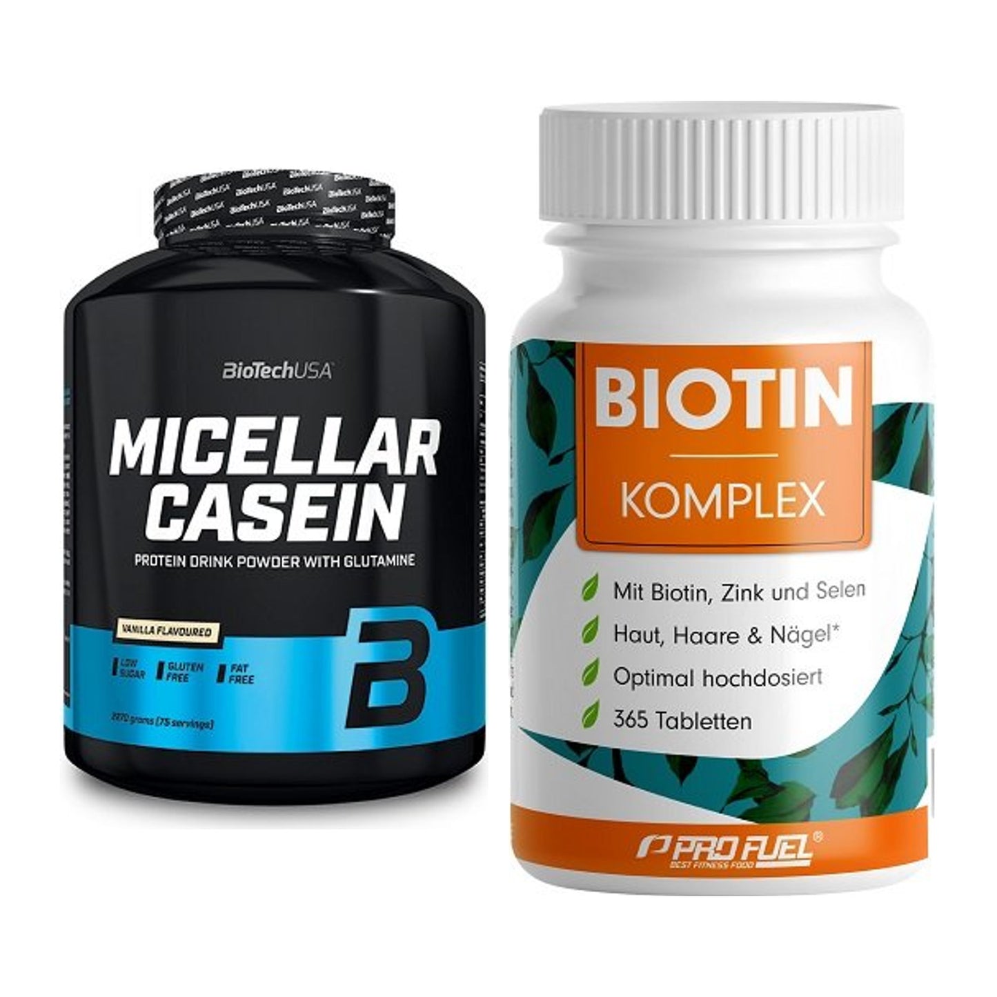 Basis-Set: BioTech Micellar Casein + ProFuel BIOTIN Komplex – alle enthaltenen Artikel