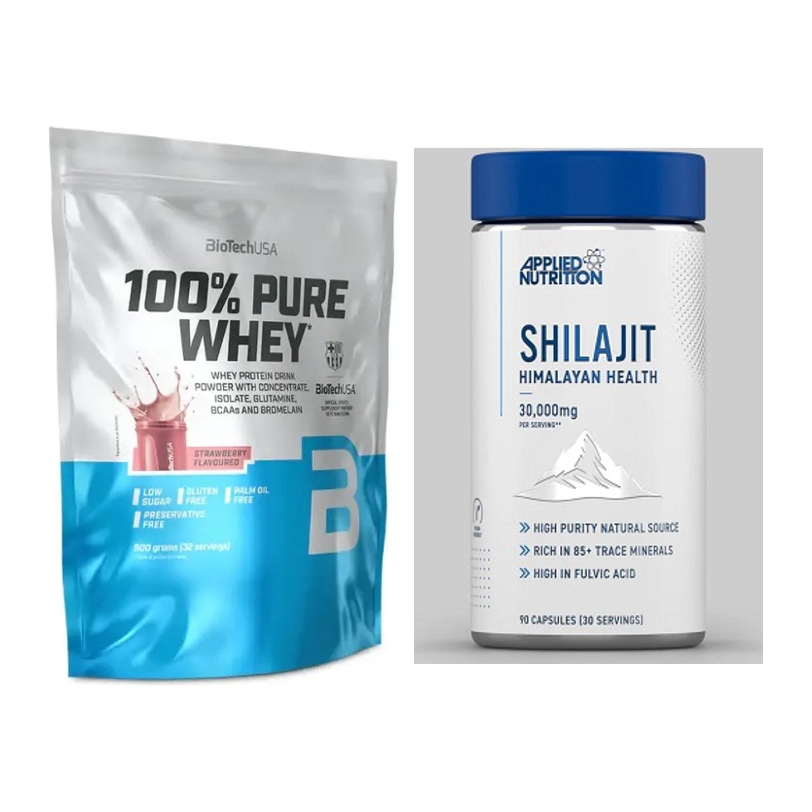 Basis-Set: BioTech 100% Pure Whey + Applied Nutrition Shilajit – alle enthaltenen Artikel