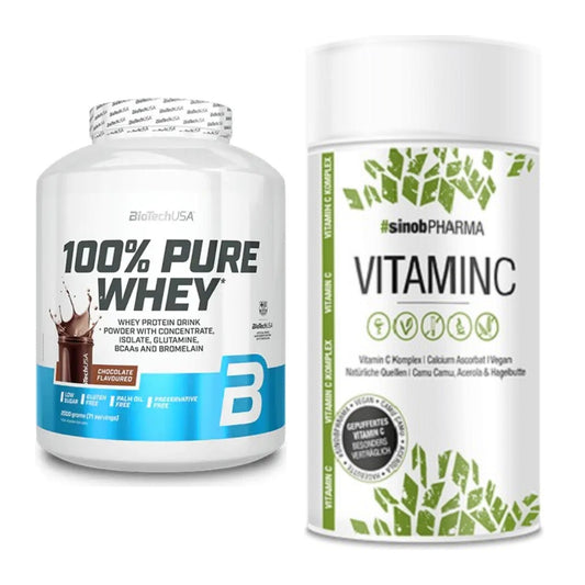 Basis-Set: BioTech 100% Pure Whey + Sinob Vitamin C – alle enthaltenen Artikel