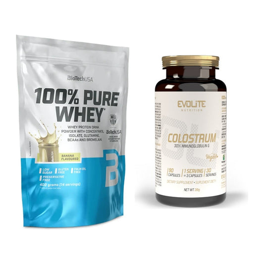 Basis-Set: BioTech 100% Pure Whey + Evolite Nutrition Colostrum 30% – alle enthaltenen Artikel
