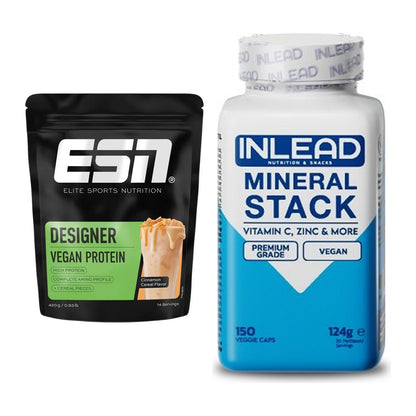 Basis-Set: ESN Designer Vegan Protein + INLEAD Mineral Stack – alle enthaltenen Artikel