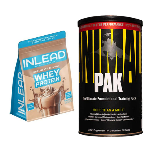 Basis-Set: INLEAD Whey Protein + Universal Animal Pak 44 Serv. – alle enthaltenen Artikel