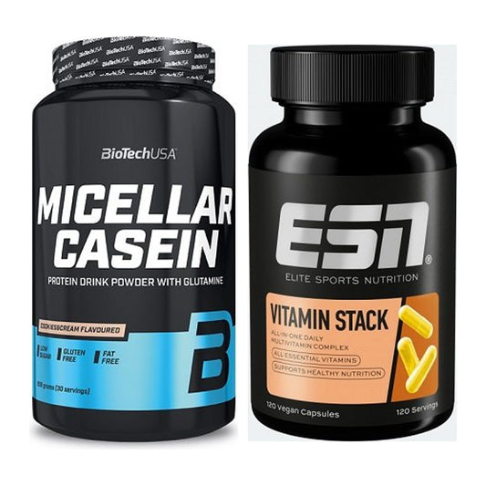 Basis-Set: BioTech Micellar Casein + ESN Vitamin Stack – alle enthaltenen Artikel