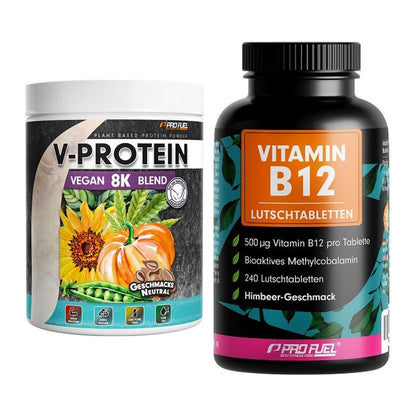 Basis-Set: ProFuel V-Protein Vegan 8K Blend + ProFuel Vitamin B12 240 – alle enthaltenen Artikel