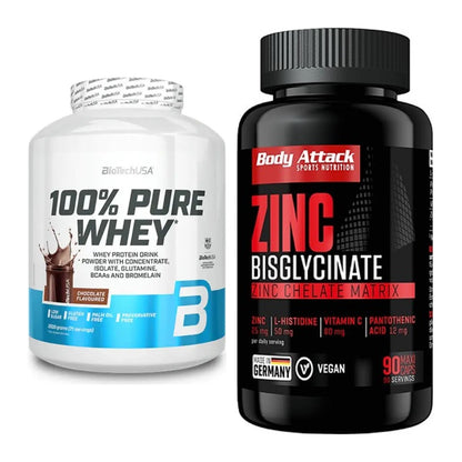 Basis-Set: BioTech 100% Pure Whey + Body Attack Zink Bisglycinate – alle enthaltenen Artikel