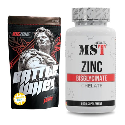 Basis-Set: Big Zone Battle Whey + MST Zinc Chelate Bisglycinate – alle enthaltenen Artikel