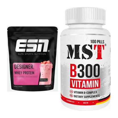 Basis-Set: ESN Designer Whey + MST B300 B-Complex 100 Pills – alle enthaltenen Artikel
