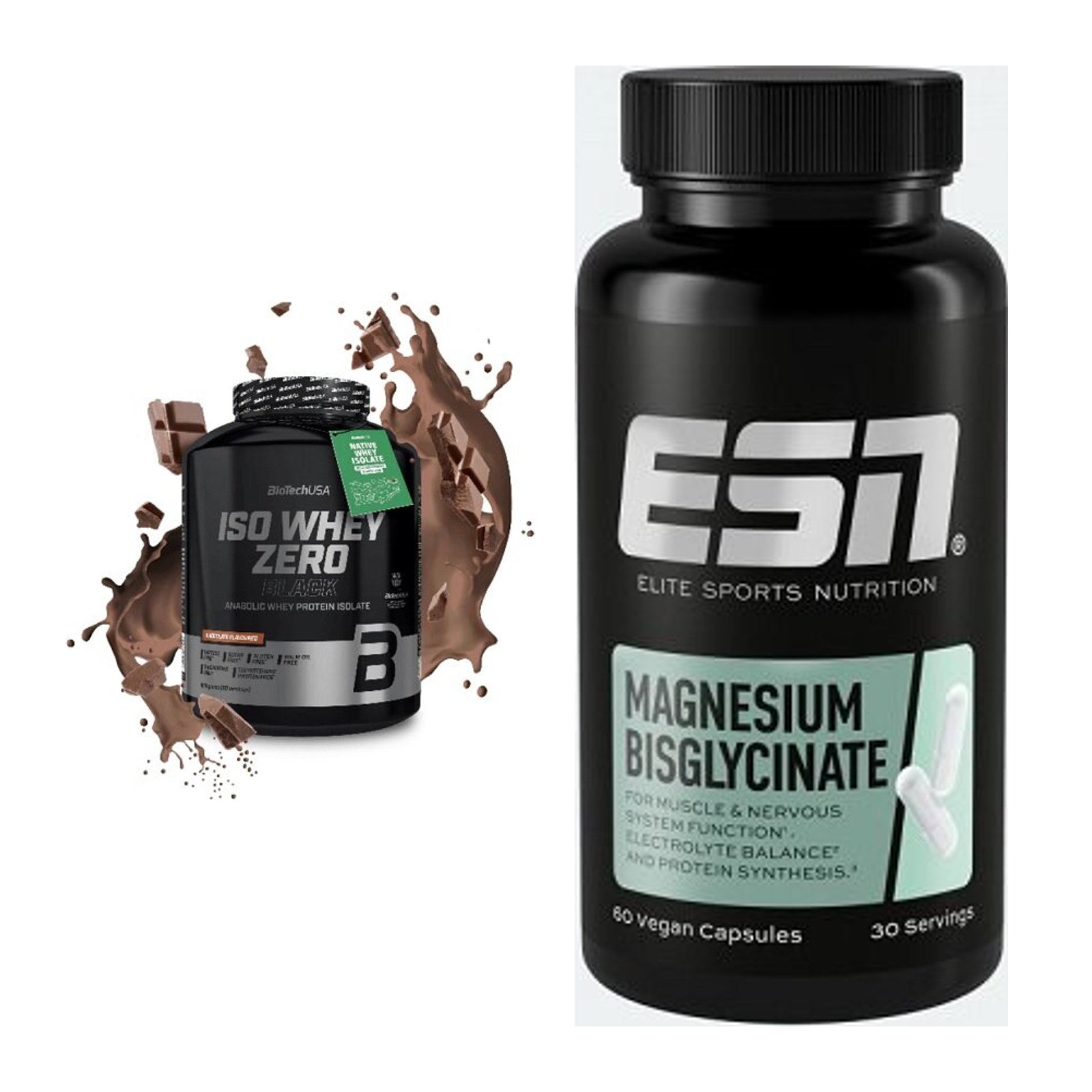 Basis-Set: BioTech Iso Whey Zero Black + ESN Magnesium Bisglycinate – alle enthaltenen Artikel