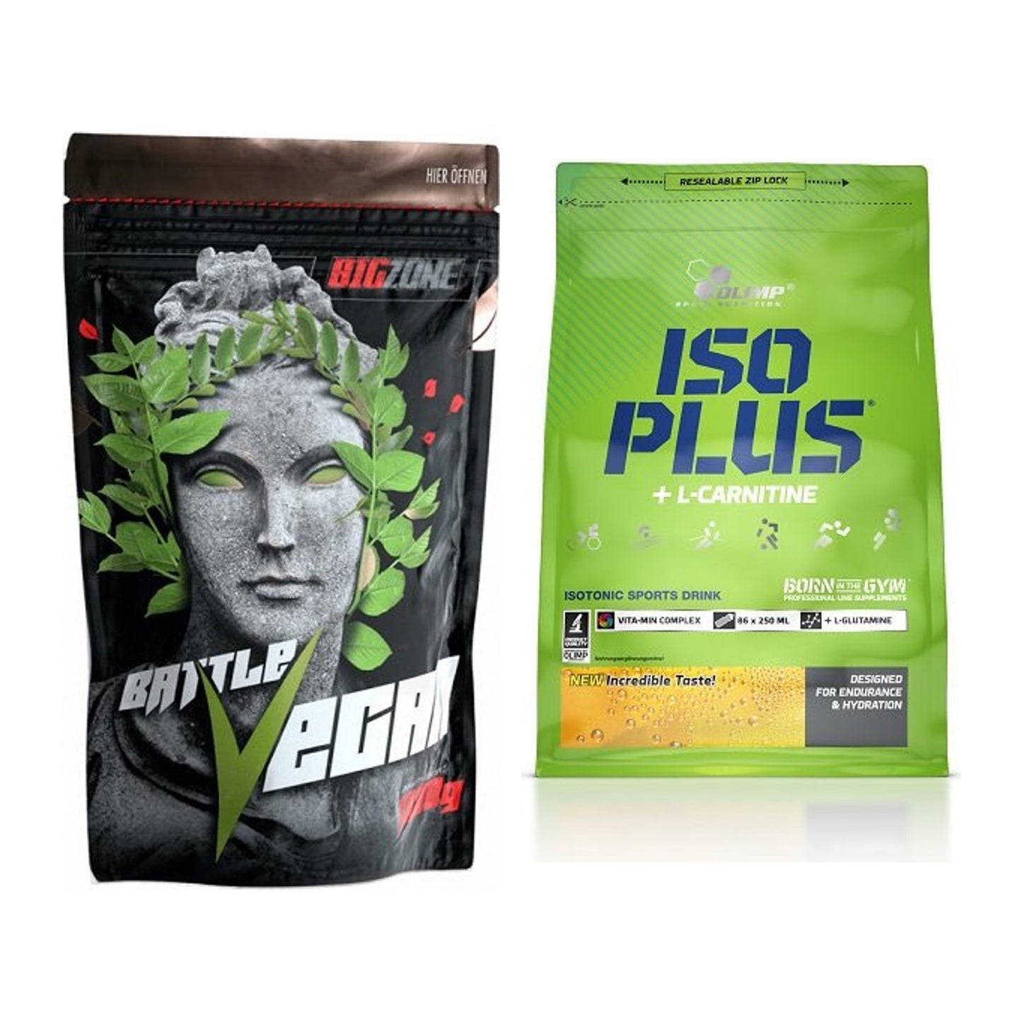 Basis-Set: Big Zone Battle Vegan + Olimp Iso Plus – alle enthaltenen Artikel