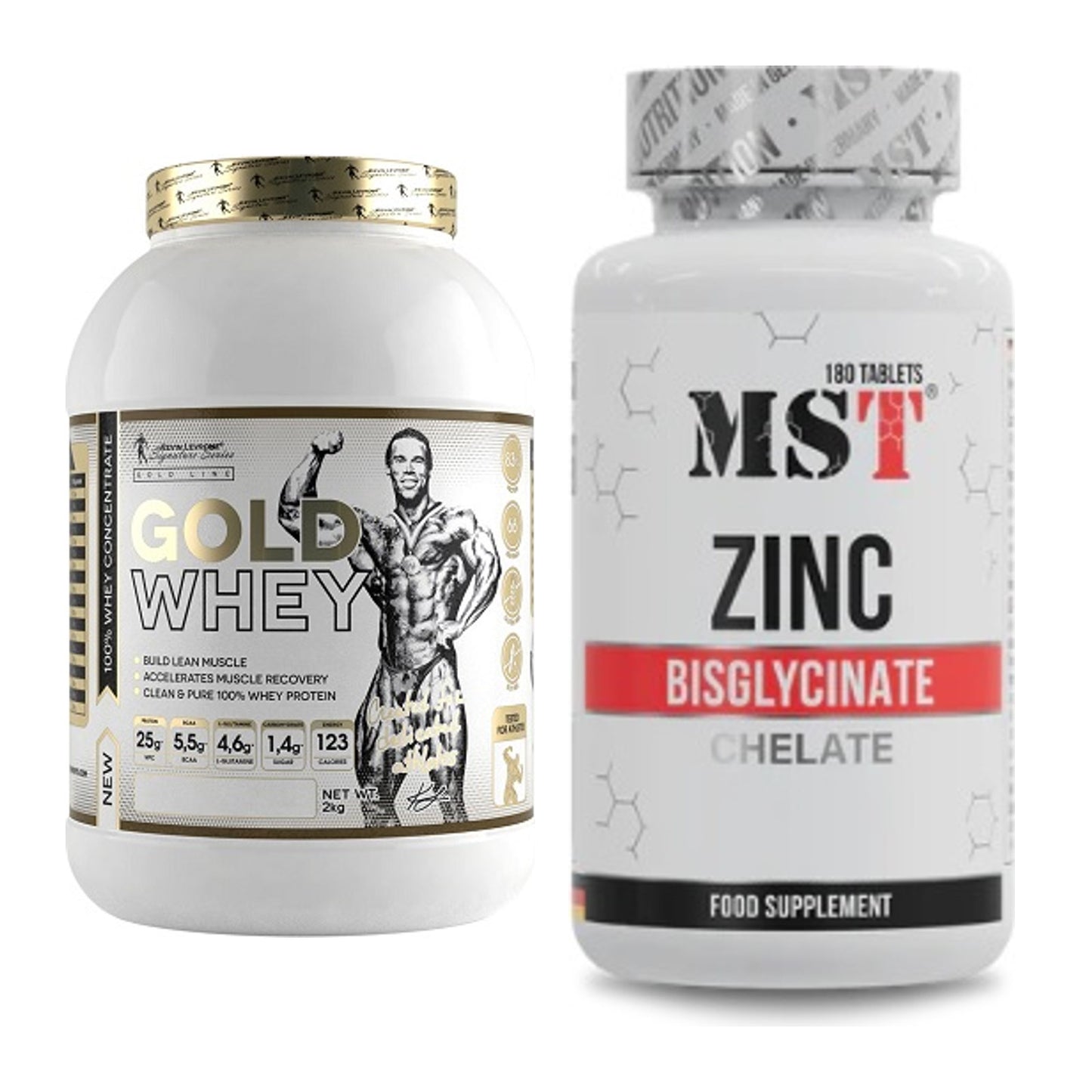 Basis-Set: Kevin Levrone Gold Whey + MST Zinc Chelate Bisglycinate – alle enthaltenen Artikel