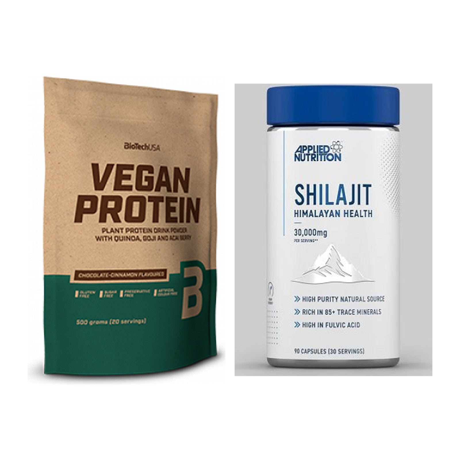 Basis-Set: BioTech Vegan Protein + Applied Nutrition Shilajit – alle enthaltenen Artikel