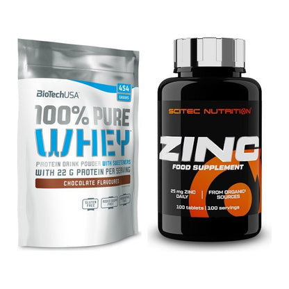 Basis-Set: BioTech 100% Pure Whey + Scitec Zinc – alle enthaltenen Artikel