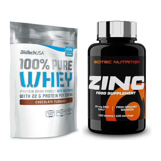 Basis-Set: BioTech 100% Pure Whey + Scitec Zinc – alle enthaltenen Artikel