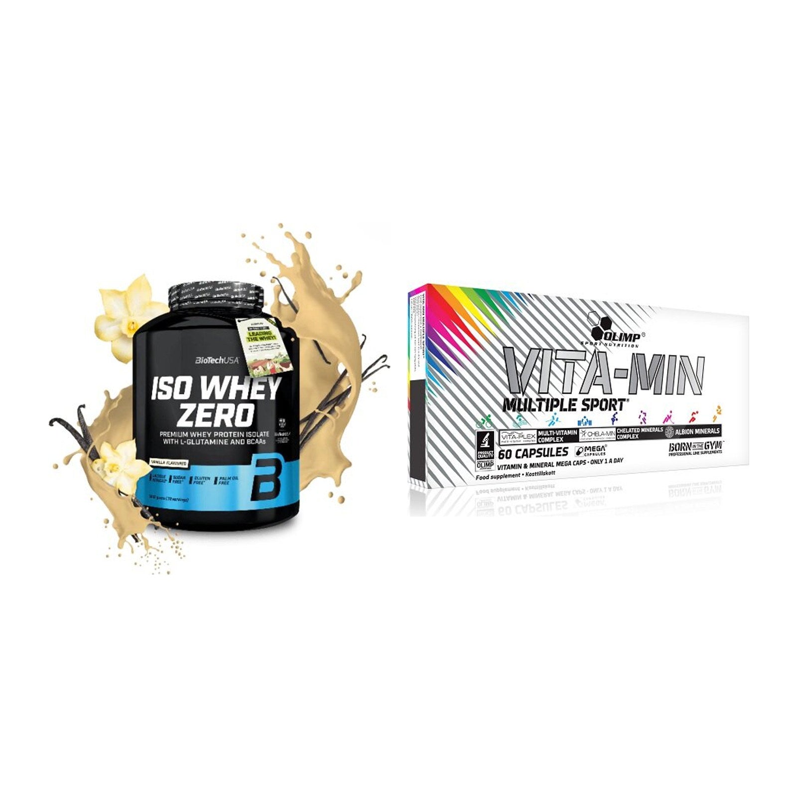 Basis-Set: BioTech Iso Whey Zero + Olimp Vita-Min Multiple Sport – alle enthaltenen Artikel