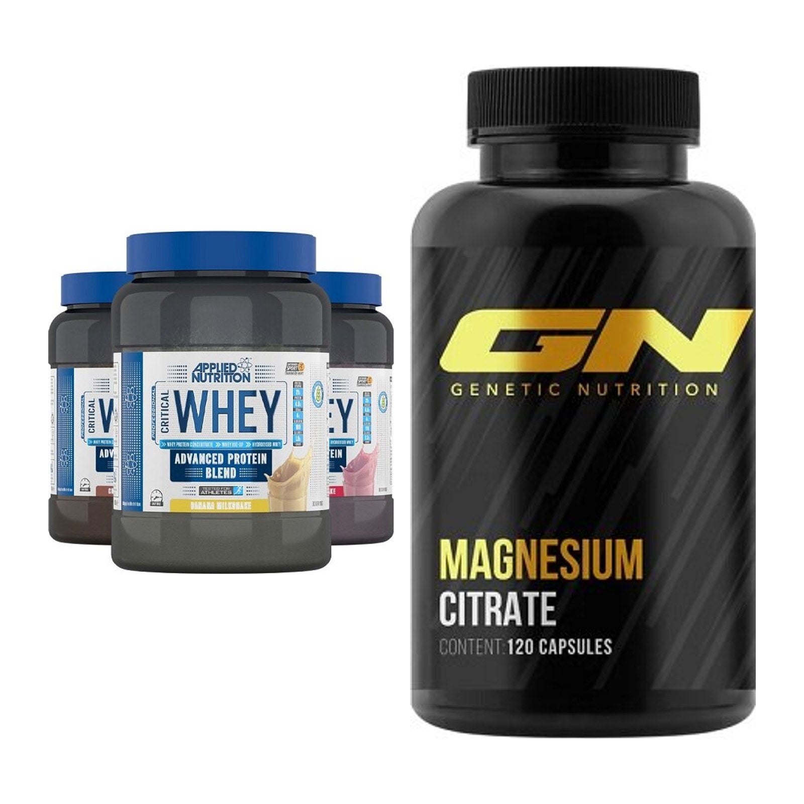 Basis-Set: Applied Nutrition Critical Whey + GN Magnesium Citrate – alle enthaltenen Artikel