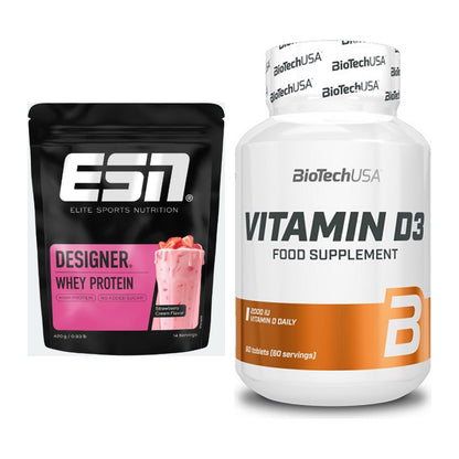 Basis-Set: ESN Designer Whey + BioTech Vitamin D3 – alle enthaltenen Artikel