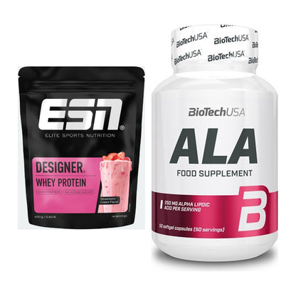 Basis-Set: ESN Designer Whey + BioTech ALA alpha lipoic acid – alle enthaltenen Artikel