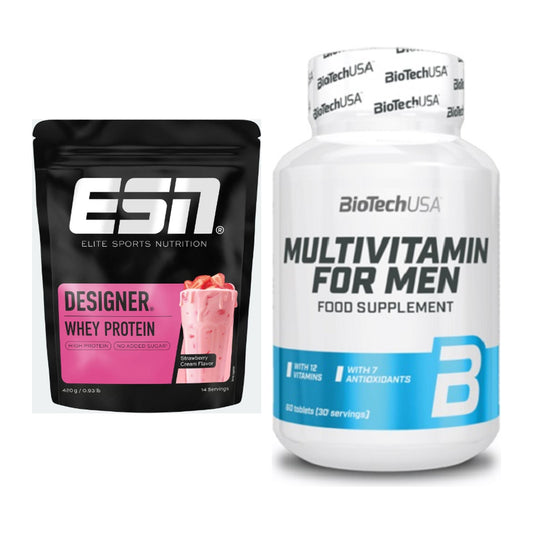 Basis-Set: ESN Designer Whey + BioTech Multivitamin for Men 60 – alle enthaltenen Artikel