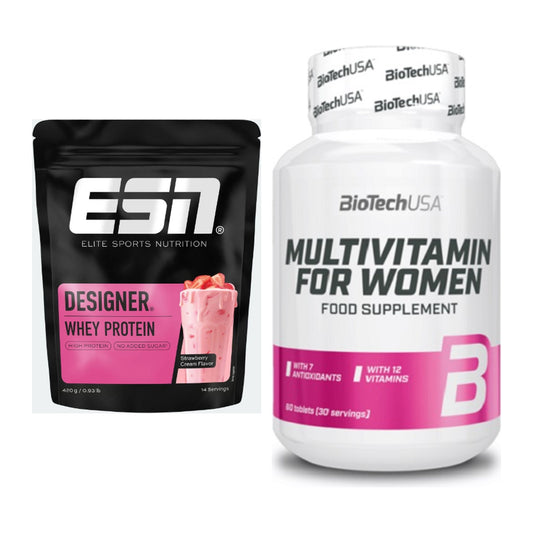 Basis-Set: ESN Designer Whey + BioTech Multivitamin für Frau 60 – alle enthaltenen Artikel