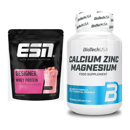Basis-Set: ESN Designer Whey + BioTech Calcium Zinc Magnesium 100 – alle enthaltenen Artikel