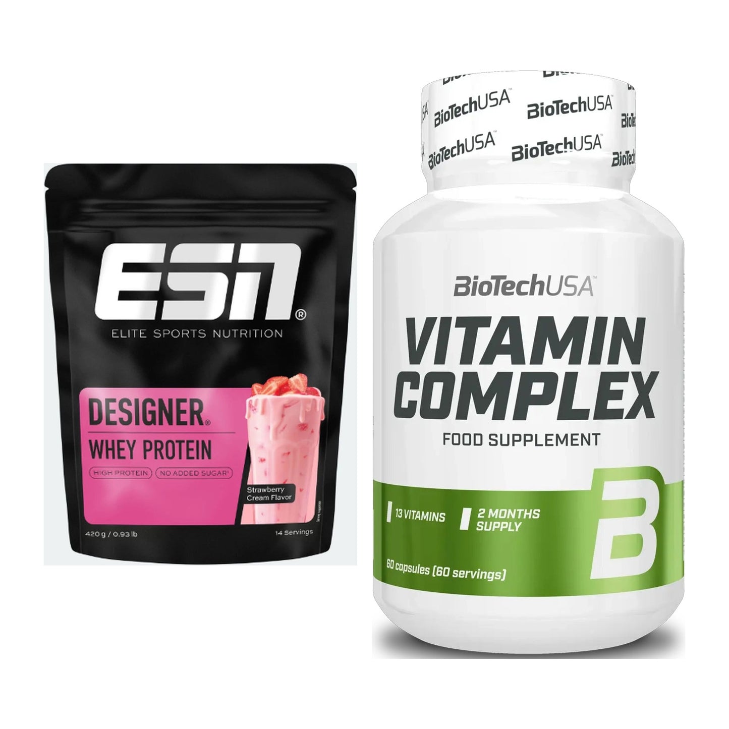 Basis-Set: ESN Designer Whey + BioTech Vitamin Complex – alle enthaltenen Artikel