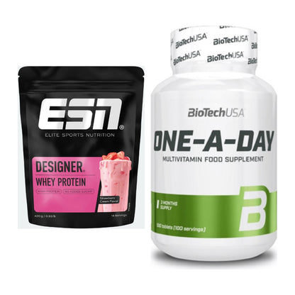 Basis-Set: ESN Designer Whey + BioTech One A Day 100 Tabl. – alle enthaltenen Artikel