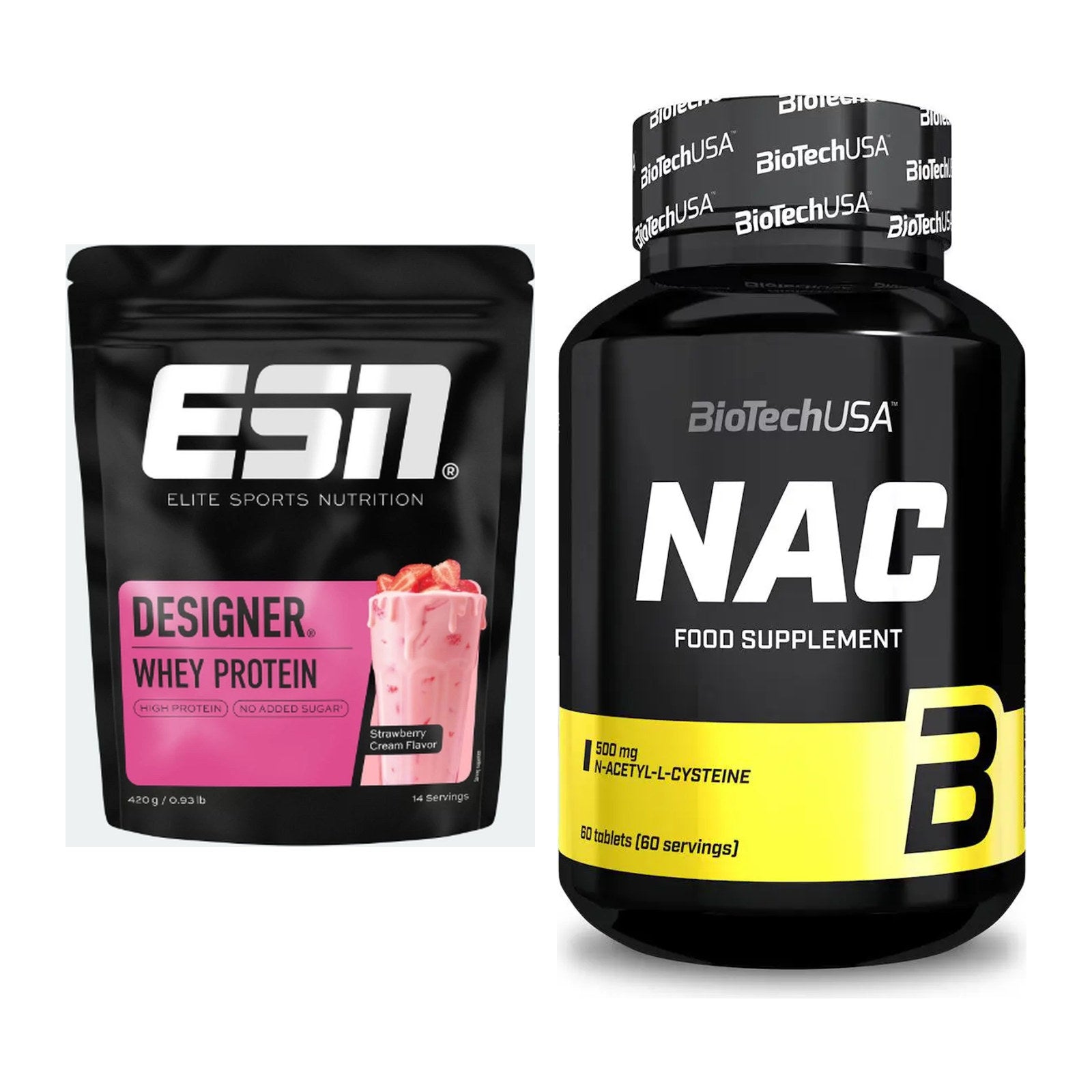 Basis-Set: ESN Designer Whey + BioTech NAC – alle enthaltenen Artikel