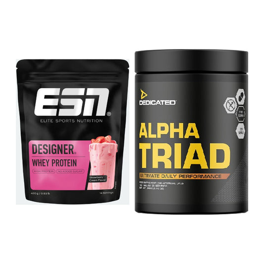 Basis-Set: ESN Designer Whey + Dedicated Alpha Triad 180 Tabl. – alle enthaltenen Artikel