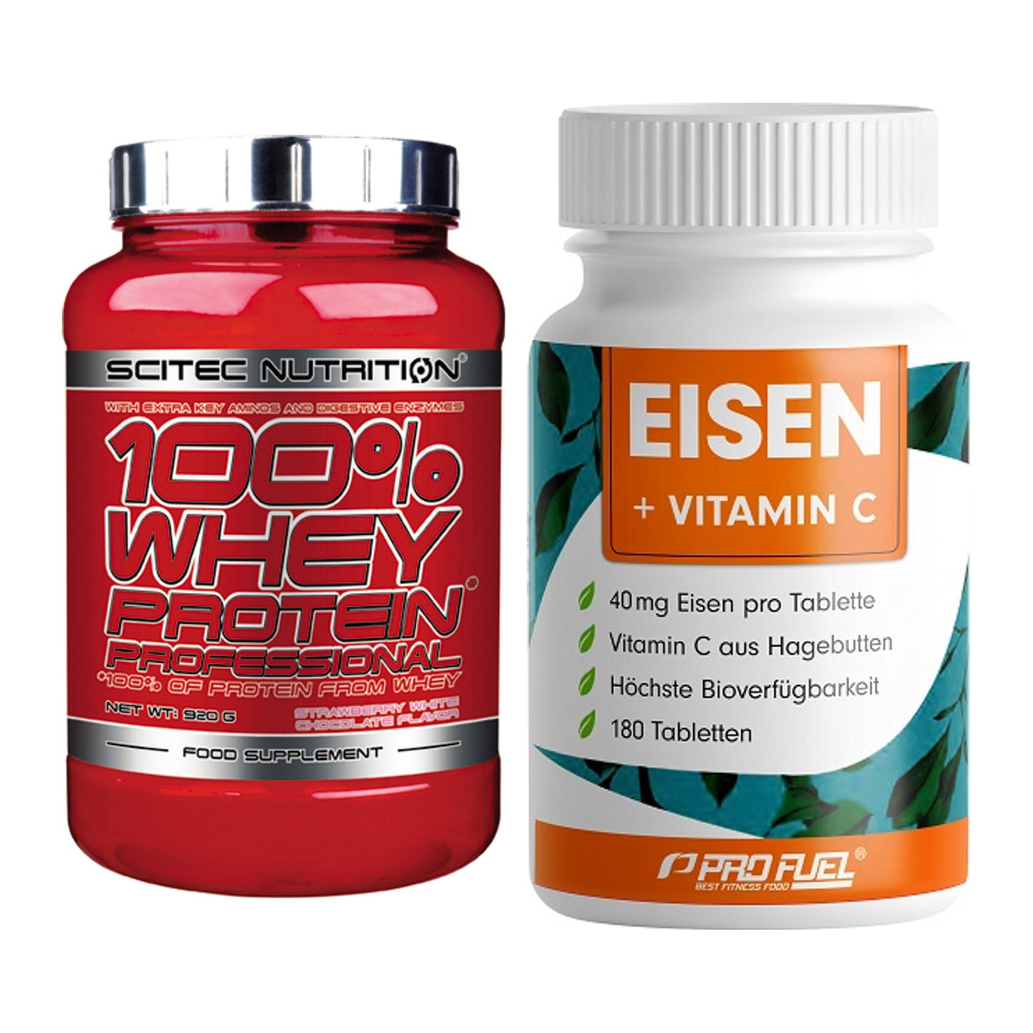 Basis-Set: Scitec 100% Whey + ProFuel EISEN + nat. Vitamin – alle enthaltenen Artikel