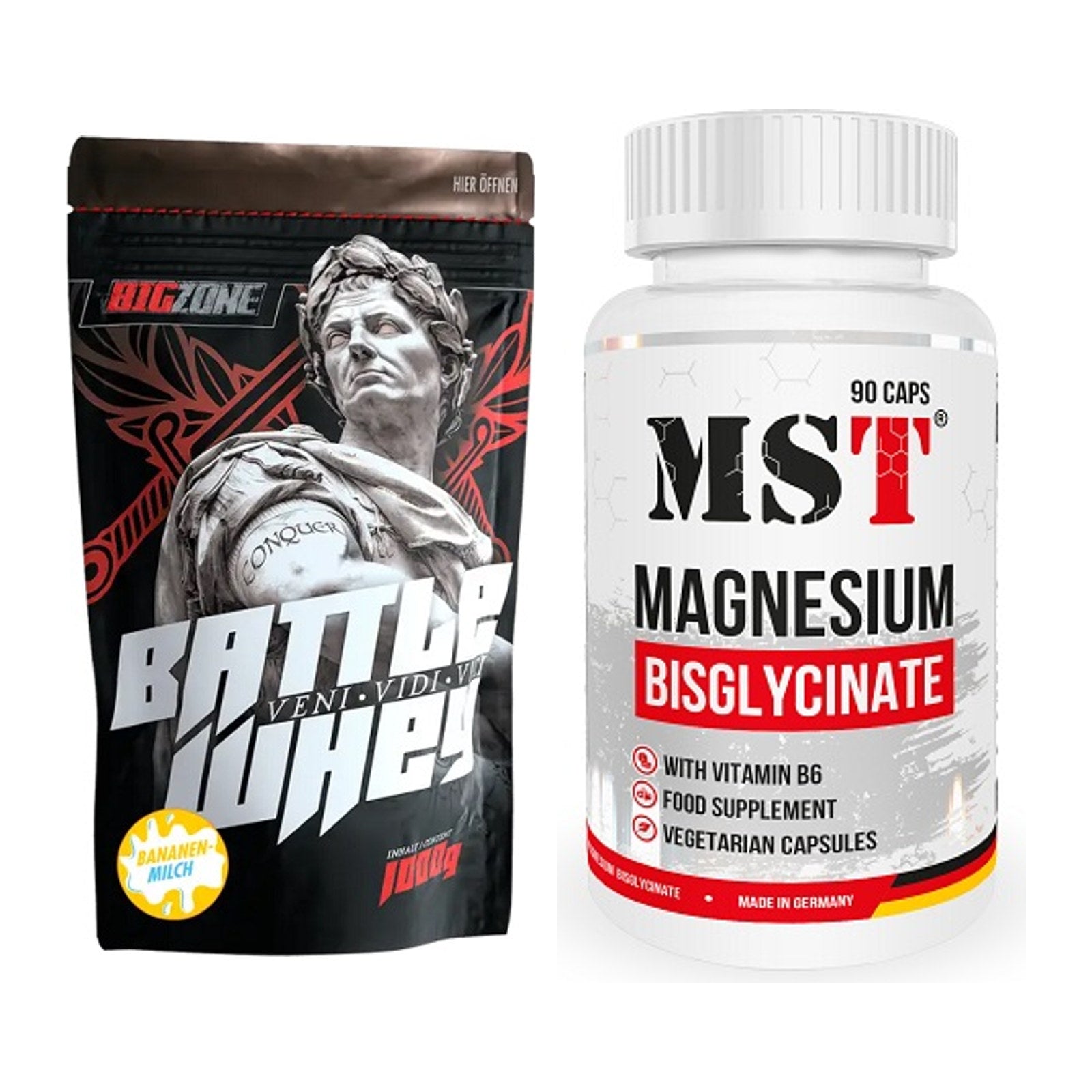 Basis-Set: Big Zone Battle Whey + MST Magnesium Bisglycinat – alle enthaltenen Artikel