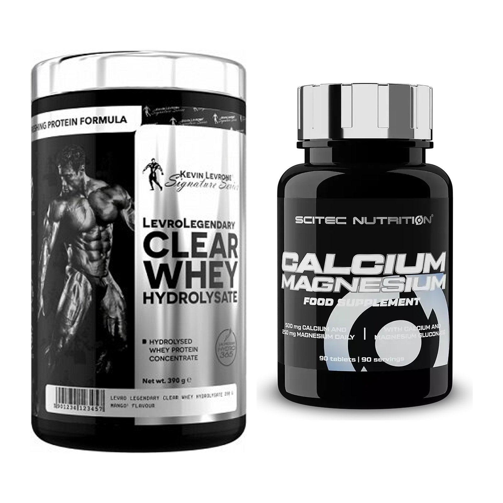 Basis-Set: Kevin Levrone Clear Whey + Scitec Calcium Magnesium – alle enthaltenen Artikel