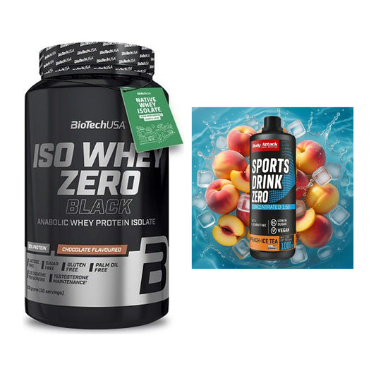 Basis-Set: BioTech Iso Whey Zero Black + Body Attack Sports Drink Zero – alle enthaltenen Artikel