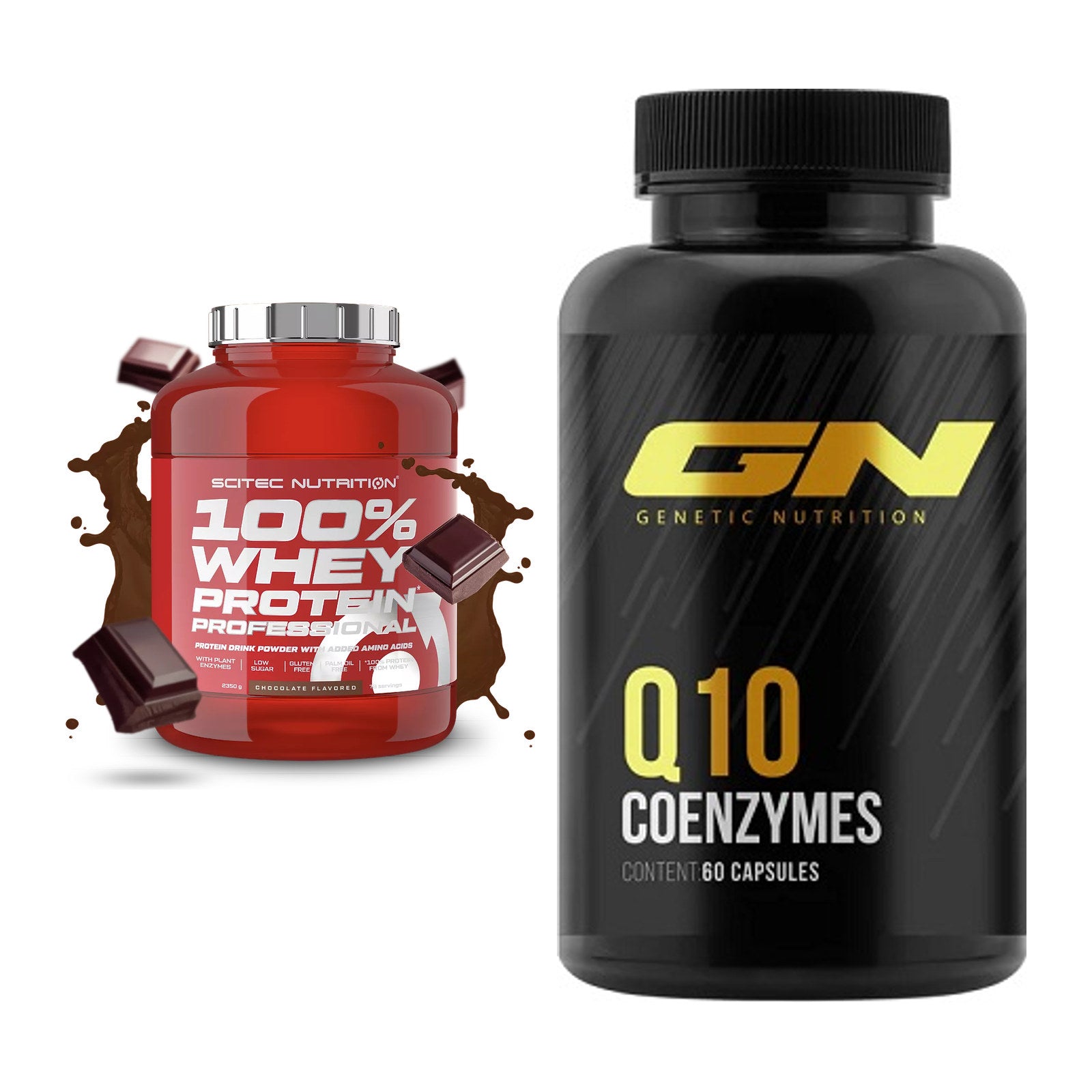 Basis-Set: Scitec 100% Whey Professional + GN Q10 Health Line – alle enthaltenen Artikel