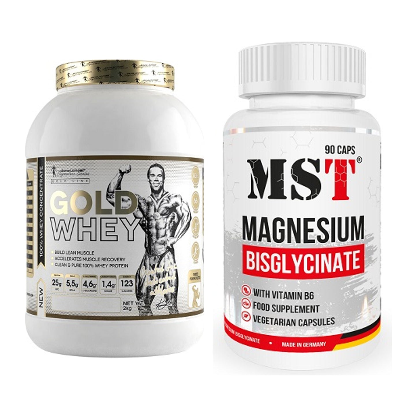 Basis-Set: Kevin Levrone Gold Whey + MST Magnesium Bisglycinat – alle enthaltenen Artikel