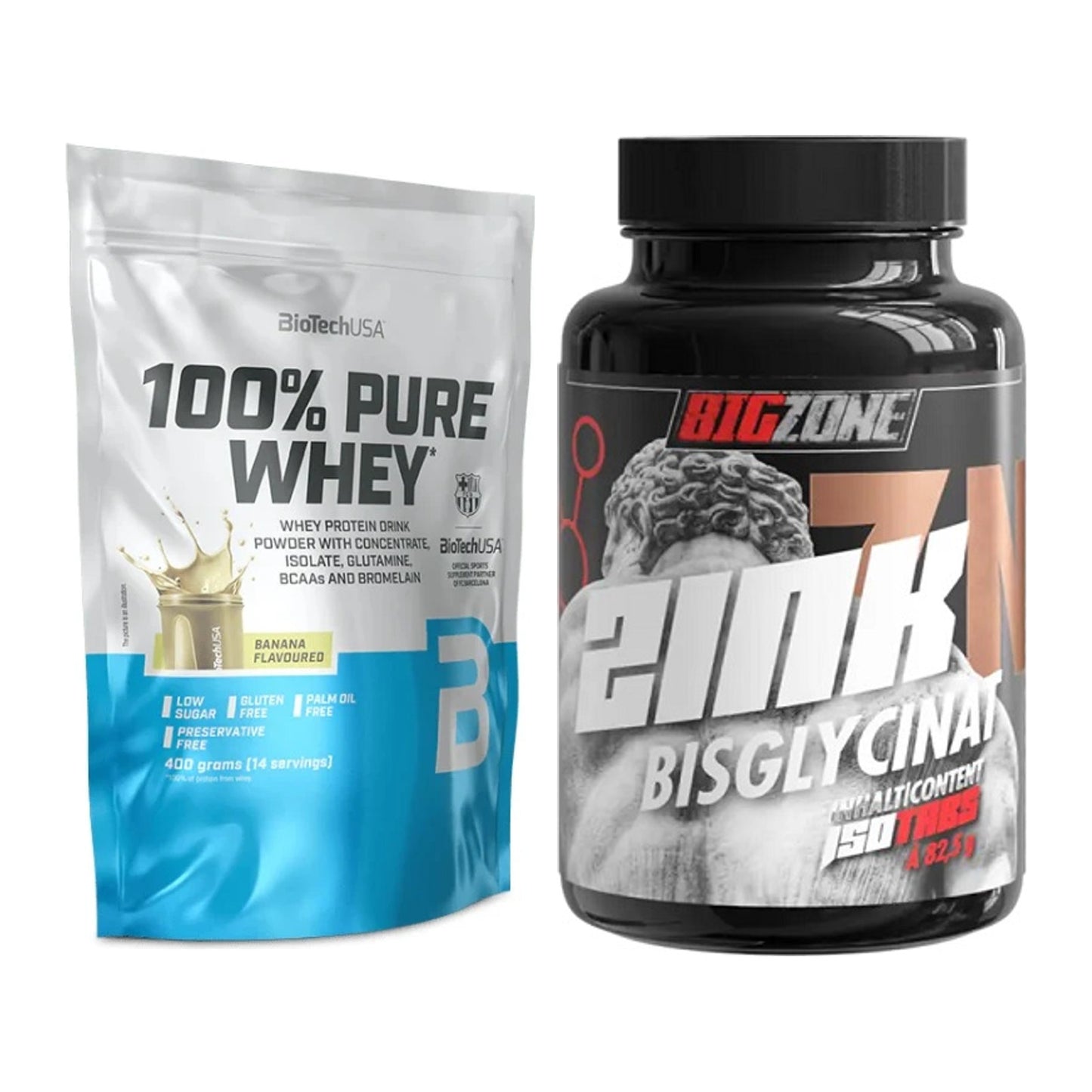 Basis-Set: BioTech 100% Pure Whey + Big Zone Zink Bisglycinat – alle enthaltenen Artikel