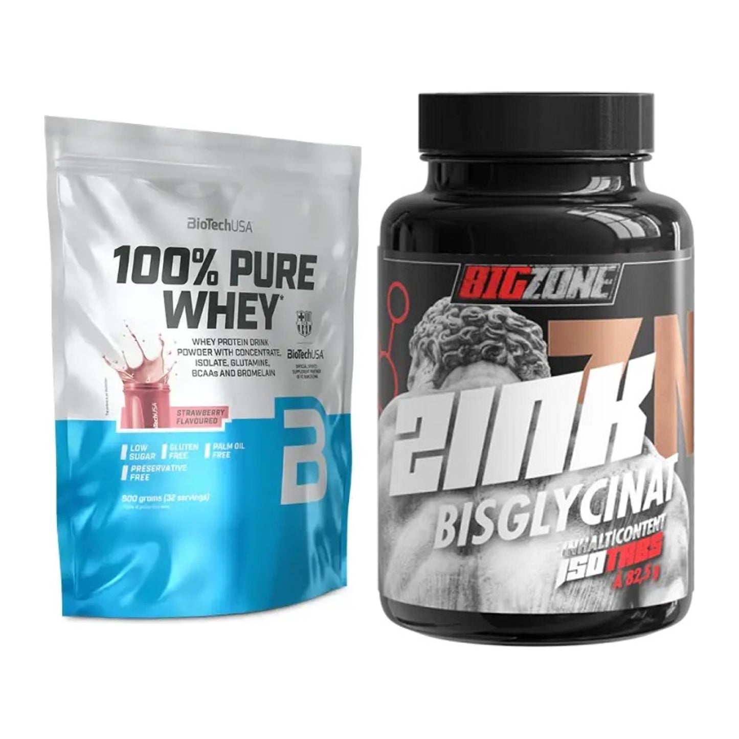 Basis-Set: BioTech 100% Pure Whey + Big Zone Zink Bisglycinat – alle enthaltenen Artikel
