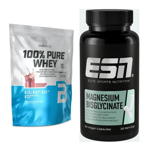 Basis-Set: BioTech 100% Pure Whey + ESN Magnesium Bisglycinate – alle enthaltenen Artikel