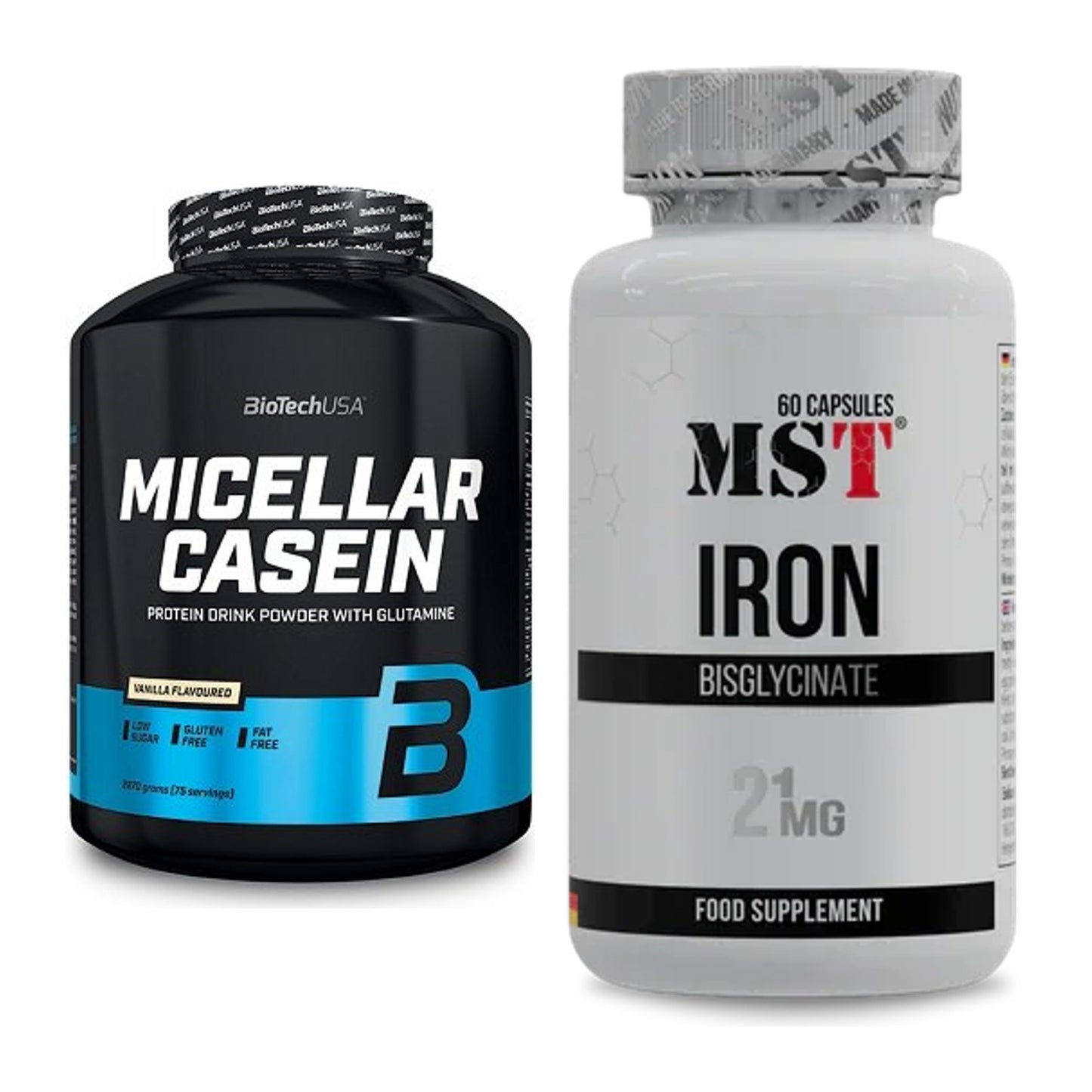 Basis-Set: BioTech Micellar Casein + MST Iron Bisglycinate – alle enthaltenen Artikel
