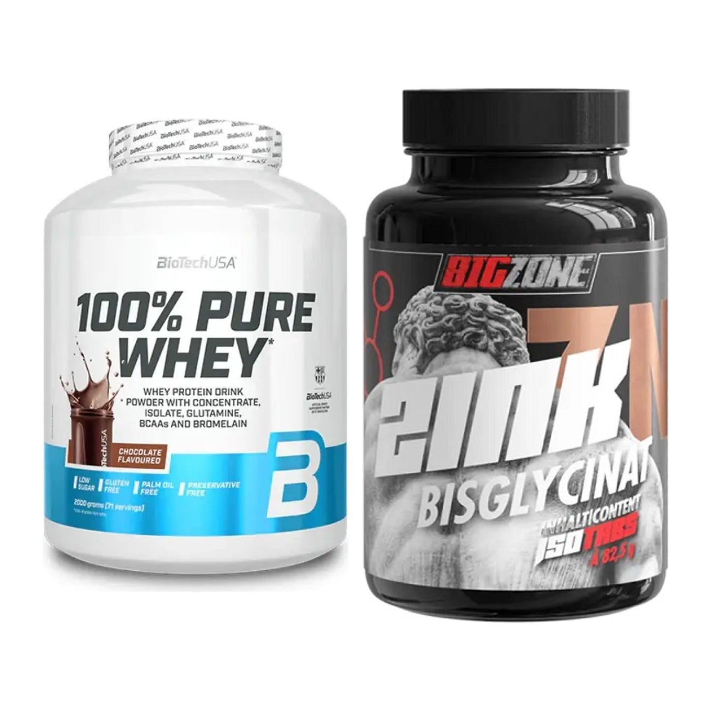 Basis-Set: BioTech 100% Pure Whey + Big Zone Zink Bisglycinat – alle enthaltenen Artikel