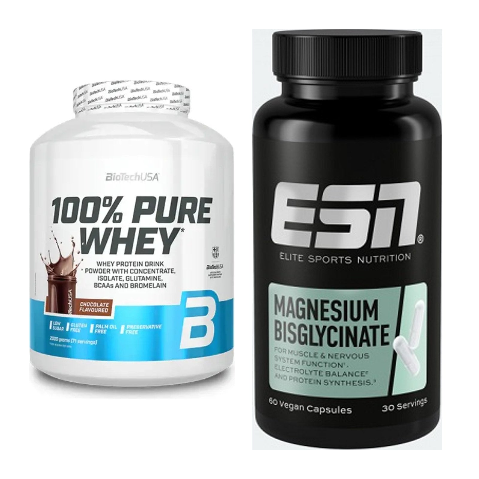 Basis-Set: BioTech 100% Pure Whey + ESN Magnesium Bisglycinate – alle enthaltenen Artikel
